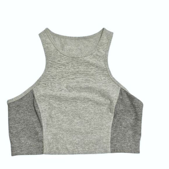 Outdoor Voices Women's Gray Racerback Two-Tone High Neck Athena Top Small - Picture 1 of 8